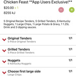 KFC $20 App Exclusive Deal: Chicken Feast