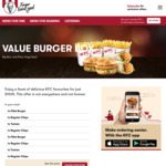 KFC Value Burger Box $19.95