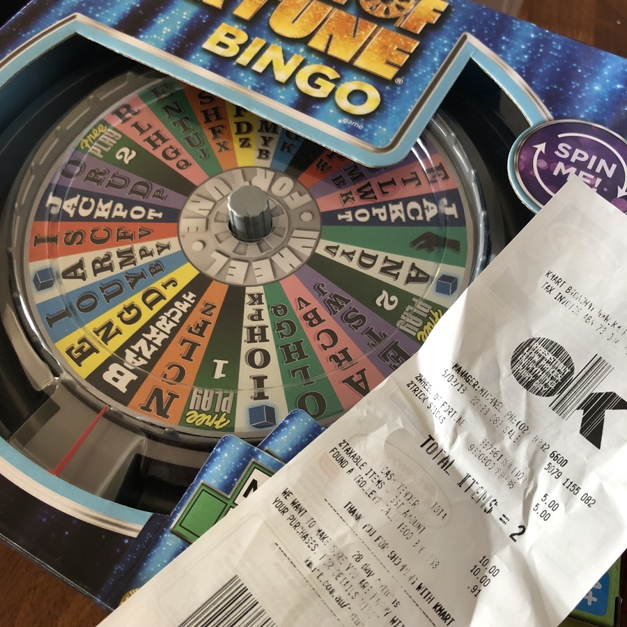 wheel of fortune bingo board game