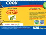 $10 WISH Gift Card with Purchase of 2x500g COON Natural Slices (Woolworths)