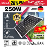 250W Solar Panel Kit 12V Mono 250 Watt $127.96 Delivered @ Outbax Camping eBay