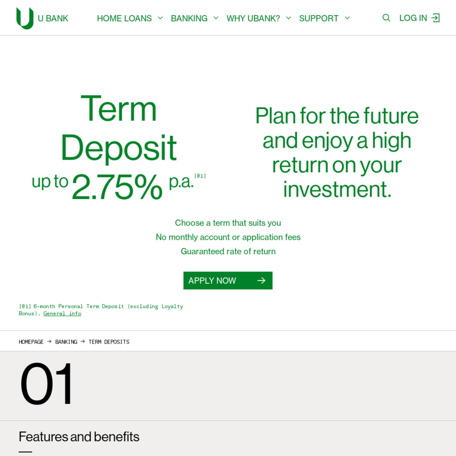 Ubank term deposit