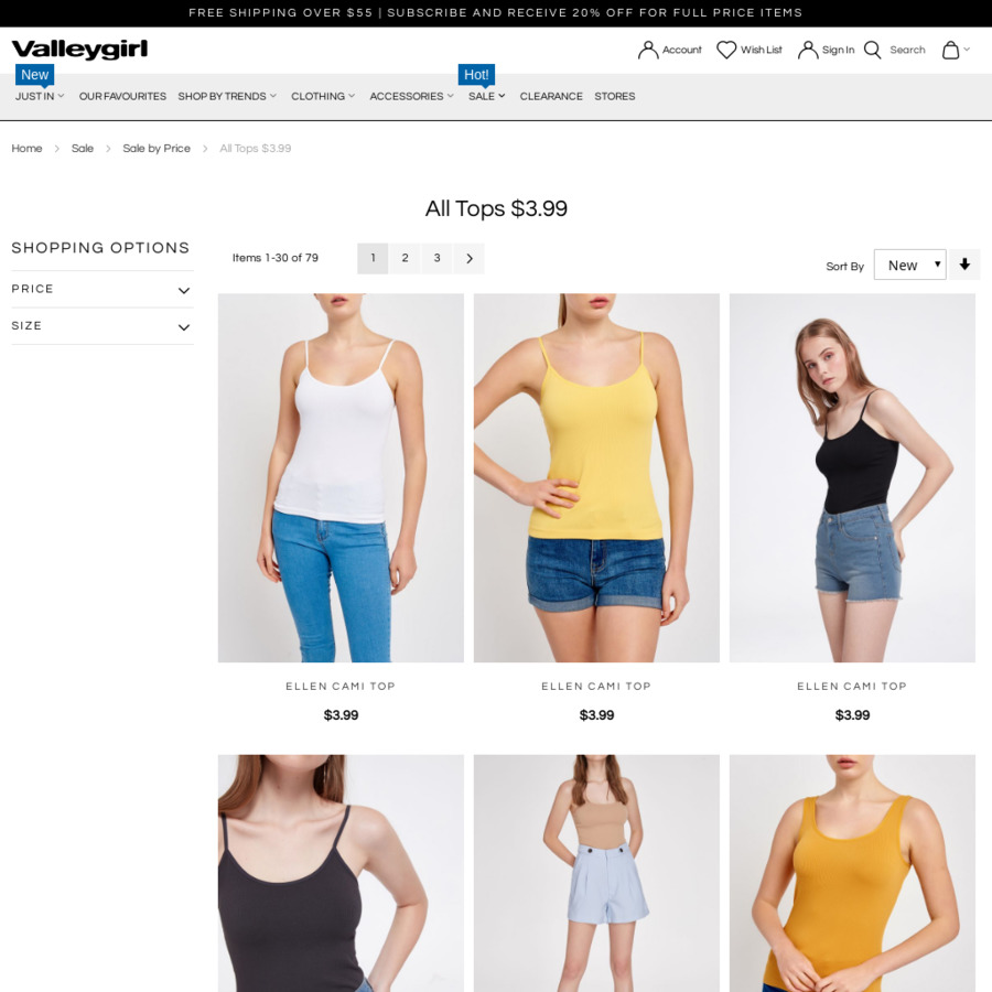 Basic Tops $3.99 & up to 70% off Sale Items + Free Delivery over $55 ...