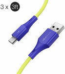 [3 Pack] BlitzWolf BW-TC14 3A USB Type-C Charging Data Cable 3ft US $5.60 (~AU $8.25) Delivered @ Banggood