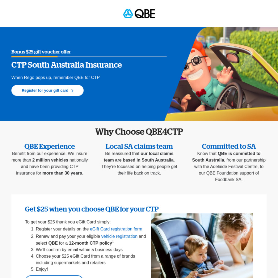 [SA] Switch Your CTP Insurance to QBE and Get $25 Back as an eGift Card