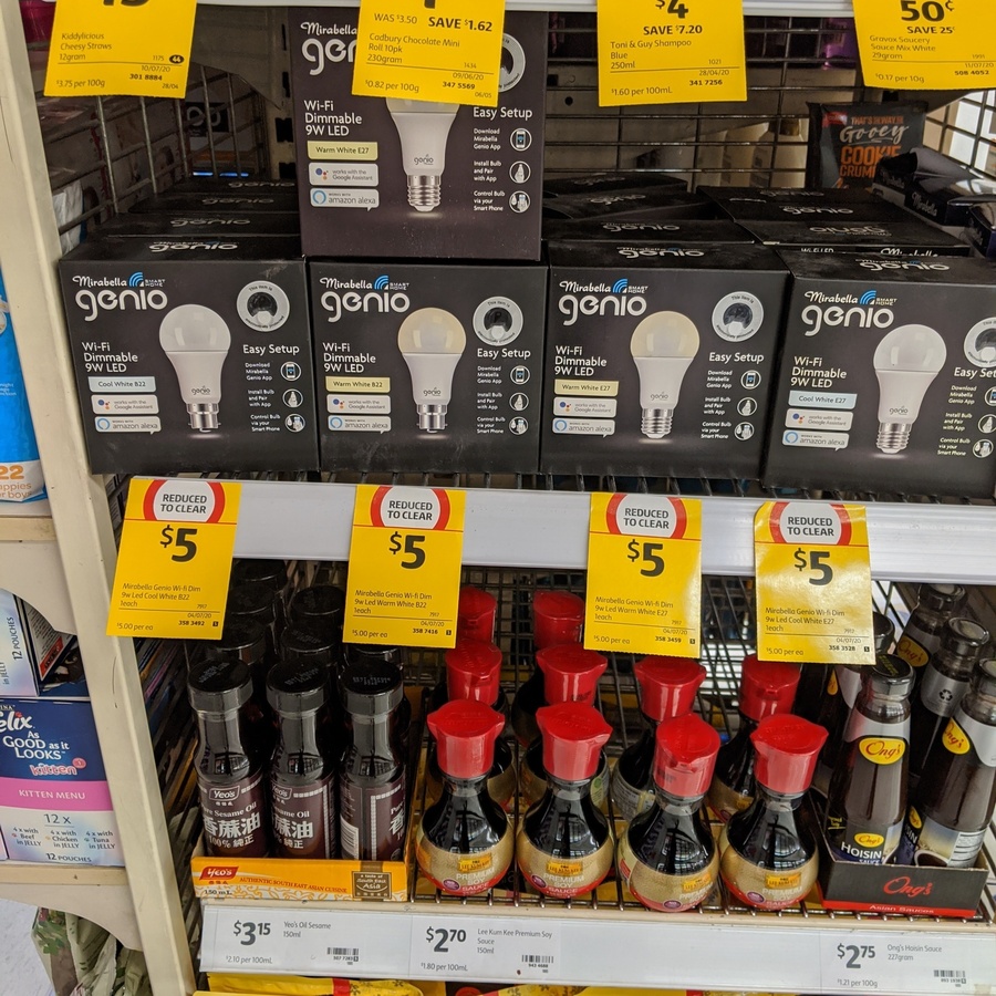 [NSW] Mirabella Genio WiFi Dimmable 9w LED Smart Bulbs 5 Coles