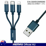 2x REMAX 1.15M 3in1 2.8A Charging Cable USB-A to Type-C/ Lightning / Micro USB $9.90 Delivered @ HTL eBay