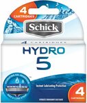 Schick Hydro 5 Blades 4pk $10.25 (41% off) + Delivery ($0 with Prime/ $39 Spend) @ Amazon AU