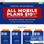 $10/30 Days for ALL Mobile Plans (5/18/50/70GB) for 1st 3 Renewals + $20 Referral Credit for Referee/Referrer @ OzSale Mobile