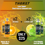 Thorzt Electrolyte Low Sugar Concentrate Drink 4x 600ml Bottles + Pump Dispenser $25 Delivered @ Whsafe
