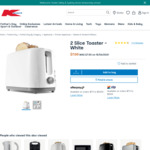2 Slice Toaster - White $7 in-Store /+ $3 C&C ($0 with $20 Order) /+ Delivery ($0 with $65 Order) @ Kmart