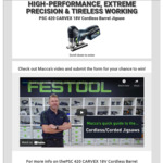 Win a Festool PSC 420 CARVEX 18V Cordless Barrel Jigsaw 5.2ah Set in Systainer (Worth $759) from Festool