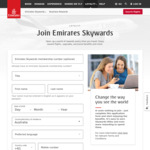 Free 2000 Emirates Skywards Miles for New Signups @ Emirates