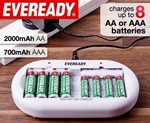 Eveready Battery Charger + 4AAA & 4AA Batteries $19.80 + $6.90 delivery
