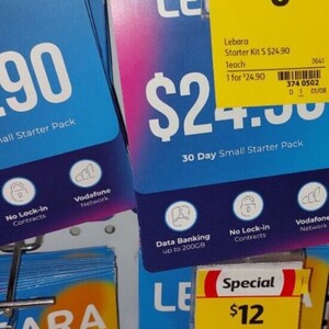 Lebara 30-Day Prepaid Mobile Sim Starter Pack: 8GB $4, 25GB $6, 100GB ...