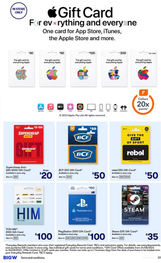 20x Flybuys Points with Apple Gift Card (Limit 50,000 Pts/Account, Excludes  $20 GC) @ Coles : r/OzBargainNew