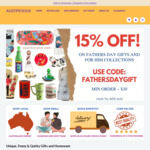 15% off Fathers Day Gifts and For Him Collections (Mininum $30 Order) + Delivery @ AUSTPICIOUS