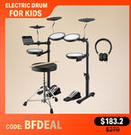 [eBay Plus] Donner DED-70 Junior Kids Electric Drum Set $178.62 (37% off, Was $285) @ DONNER Melody AU via eBay