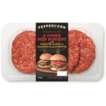 Peppercorn Butch Beef Jumbo Burger Garlic Pepper 600g $6 (Was $12) @ Woolworths