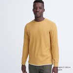 Men's Waffle Crew Neck Long Sleeve T-Shirt (Yellow, Various Sizes) $9.90 + $7.95 Delivery ($0 C&C/ in-Store/ $75 Order) @ UNIQLO
