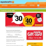 Event Cinemas $40.00 Gift Card - Pay Only $30.00 (Must Be Cinebuzz Member)