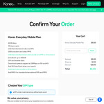 Konec Everyday 30-Day 42GB Mobile Starter Pack $5 Delivered @ Konec