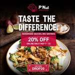 [QLD, NSW] 20% off Online Only (Minimum $35 Spend) + Surcharge + Delivery ($0 C&C) @ P'Nut Asian Kitchen
