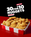 30 Nuggets for $10 (Online & Pickup Only) @ KFC
