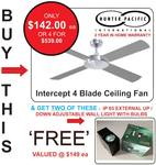 2 Free Outdoor Lights Woth $149 When You Buy an Intercept Ceiling Fan from Here