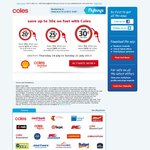 Save 30c per litre on fuel with Coles when spending over $90 - starts Thursday