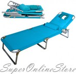 Aluminium Folding Tanning Reclining Sun Bed Lounge Blue and Black $59.99 Free Shipping