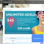 Vaya Unlimited ADSL2+ $45/Mth. $50 Credit for Existing Vaya/LC Customers