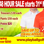 Golf Apparel - Save up to 70% + FREE Shipping