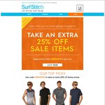 Get an Extra 25% OFF All Sale Items @ SurfStitch