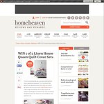 Win 1 of 2 Linen House Queen Quilt Cover Sets (Valued at $269.95ea) from Home Heaven
