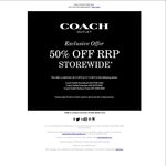 Coach Outlet Boxing Day Sale - 50% off RRP (In-Store - Homebush NSW DFO, Essendon VIC DFO, Harbour Town QLD)