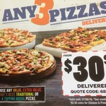 Domino's $30.95 Three Pizzas Delivered