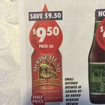 Moosehead Pale Ale Beer 6 Pack $9.50 (50% off) @ First Choice