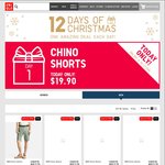 12 Days of Xmas Day 1 Deal - Chino Shorts $19.90 (50% off) Delivered @ Uniqlo