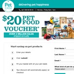 $20 off Pet Food Orders of $50 or More + Free Shipping over $49 @ Pet Circle (New Customers) 