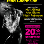 20% off Storewide at Rebel Sport Chermside, QLD (Saturday 10 June)