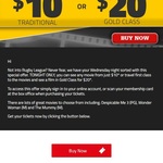 Event Cinemas Movie Tickets - $10 Traditional or $20 Gold Class + Plus Booking Fee (Cinebuzz Members) [Tonight Only]