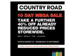 Take an Extra 40% off at Country Road DFO Stores
