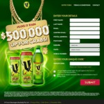 Win a Share of 10,000 $50 VISA Prepaid Gift Cards from Frucor Beverages [Purchase V-Energy Drink]
