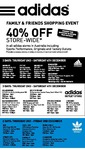 Adidas Australia 40% Off Family and Friends Event
