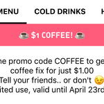 [NSW] Unlimited $1 Coffees through App Tayble until 23rd April (UTS, Chippendale, Glebe, CBD)