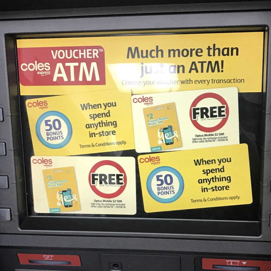 free-2-optus-sim-coles-express-requires-atm-voucher-ozbargain