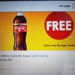 Free 600ml Coke No Sugar with Vanilla @ 7-Eleven via Fuel Lock App