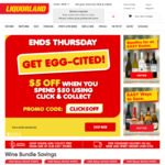 $5 off $50 When You Click & Collect @ Liquorland