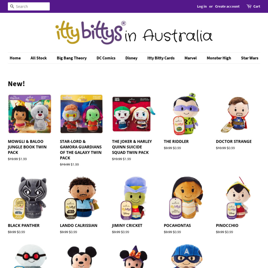 Hallmark itty bittys 0.99 Each (Was 9.99) + 8.99 Freight Capped